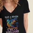 Save A Dragon Ride A Wingleader Books Dragon Lover Cute Women's Jersey Short Sleeve Deep V-Neck Tshirt Save A Dragon Ride A Wingleader Books Dragon Lover Cute Women's Jersey Short Sleeve Deep V-Neck Tshirt