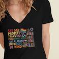 Say Gay Protect Trans Kids Read Banned Books LGBTQ Gay Pride Women's Jersey Short Sleeve Deep V-Neck Tshirt Say Gay Protect Trans Kids Read Banned Books LGBTQ Gay Pride Women's Jersey Short Sleeve Deep V-Neck Tshirt