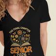 Senior 2026 Final Chapter Retro Book Lover Last First Day Women's Jersey Short Sleeve Deep V-Neck Tshirt