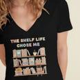 The Shelf Life Chose Me Bookstore Reading Lover Graphic Women's Jersey Short Sleeve Deep V-Neck Tshirt The Shelf Life Chose Me Bookstore Reading Lover Graphic Women's Jersey Short Sleeve Deep V-Neck Tshirt