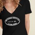 Smithsonian Institution Library 1944 Book Stamp Women's Jersey Short Sleeve Deep V-Neck Tshirt Smithsonian Institution Library 1944 Book Stamp Women's Jersey Short Sleeve Deep V-Neck Tshirt