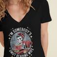 Smut Book Reader Romance Novel Somebody's Smut Reading Wife Women's Jersey Short Sleeve Deep V-Neck Tshirt Smut Book Reader Romance Novel Somebody's Smut Reading Wife Women's Jersey Short Sleeve Deep V-Neck Tshirt