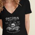 Smut Goblin Reading Club Spicy Book Lover Women's Jersey Short Sleeve Deep V-Neck Tshirt