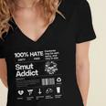 Smutty Book Addict Romance Book Lover Smut Addict Ingredient Women's Jersey Short Sleeve Deep V-Neck Tshirt Smutty Book Addict Romance Book Lover Smut Addict Ingredient Women's Jersey Short Sleeve Deep V-Neck Tshirt
