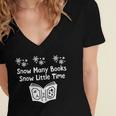 Snow Many Books Snow Little Time Reading Christmas Book Club Women's Jersey Short Sleeve Deep V-Neck Tshirt Snow Many Books Snow Little Time Reading Christmas Book Club Women's Jersey Short Sleeve Deep V-Neck Tshirt