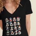 Snowman Reading Book Christmas Cozy Book Lover Bookish Women's Jersey Short Sleeve Deep V-Neck Tshirt Snowman Reading Book Christmas Cozy Book Lover Bookish Women's Jersey Short Sleeve Deep V-Neck Tshirt