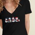 Snowman Reading Books Teacher Librarian Bookworm Christmas Women's Jersey Short Sleeve Deep V-Neck Tshirt Snowman Reading Books Teacher Librarian Bookworm Christmas Women's Jersey Short Sleeve Deep V-Neck Tshirt