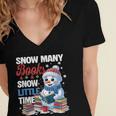 Snowman Winter Snow So Many Books Christmas Snow Little Time Women's Jersey Short Sleeve Deep V-Neck Tshirt Snowman Winter Snow So Many Books Christmas Snow Little Time Women's Jersey Short Sleeve Deep V-Neck Tshirt