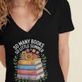 So Many Books So Little Summer Women's Jersey Short Sleeve Deep V-Neck Tshirt