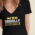 Im Socially Selective Introvert Women's Jersey Short Sleeve Deep V-Neck Tshirt Im Socially Selective Introvert Women's Jersey Short Sleeve Deep V-Neck Tshirt