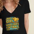 Softball Just A Girl Comic Book Style Graphic For Teens Women's Jersey Short Sleeve Deep V-Neck Tshirt Softball Just A Girl Comic Book Style Graphic For Teens Women's Jersey Short Sleeve Deep V-Neck Tshirt
