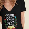 Sorry I Can't I Have Book Club Women's Jersey Short Sleeve Deep V-Neck Tshirt