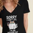 Sorry I Can’t Go I’m An Indoor Cat Introvert Cat Women's Jersey Short Sleeve Deep V-Neck Tshirt Sorry I Can’t Go I’m An Indoor Cat Introvert Cat Women's Jersey Short Sleeve Deep V-Neck Tshirt