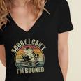 Sorry I Can't I'm Booked Reading For Cat Lover For Men Women Women's Jersey Short Sleeve Deep V-Neck Tshirt Sorry I Can't I'm Booked Reading For Cat Lover For Men Women Women's Jersey Short Sleeve Deep V-Neck Tshirt