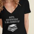 Sorry I'm All Booked Up Book Lover Librarian And Teacher Women's Jersey Short Sleeve Deep V-Neck Tshirt Sorry I'm All Booked Up Book Lover Librarian And Teacher Women's Jersey Short Sleeve Deep V-Neck Tshirt