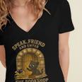 Speak Friend Enter Bookshop Magic Panther Women's Jersey Short Sleeve Deep V-Neck Tshirt Speak Friend Enter Bookshop Magic Panther Women's Jersey Short Sleeve Deep V-Neck Tshirt