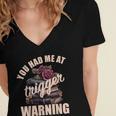 Spicy Books Merch Dark Romance You Had Me At Trigger Warning Women's Jersey Short Sleeve Deep V-Neck Tshirt Spicy Books Merch Dark Romance You Had Me At Trigger Warning Women's Jersey Short Sleeve Deep V-Neck Tshirt