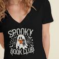Spooky Book Club Cute Ghost Reading Book Halloween Costume Women's Jersey Short Sleeve Deep V-Neck Tshirt Spooky Book Club Cute Ghost Reading Book Halloween Costume Women's Jersey Short Sleeve Deep V-Neck Tshirt