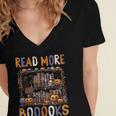 Spooky Halloween Bookshelf Bookcase Read More Books Women's Jersey Short Sleeve Deep V-Neck Tshirt Spooky Halloween Bookshelf Bookcase Read More Books Women's Jersey Short Sleeve Deep V-Neck Tshirt