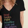 Stop Book Banning Pro Library Women's Jersey Short Sleeve Deep V-Neck Tshirt