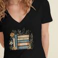 Subtle Book Anti Trump Women Book Loves Retro Women's Jersey Short Sleeve Deep V-Neck Tshirt