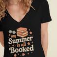 My Summer Is All Booked Book Lover Reading Vacation 2025 Women's Jersey Short Sleeve Deep V-Neck Tshirt My Summer Is All Booked Book Lover Reading Vacation 2025 Women's Jersey Short Sleeve Deep V-Neck Tshirt
