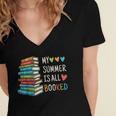 My Summer Is All Booked Book Reading Book Lover Women's Jersey Short Sleeve Deep V-Neck Tshirt
