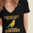 Sun Conure Introvert Parrot Bird Sun Conure Women's Jersey Short Sleeve Deep V-Neck Tshirt