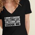 Superheroes Art Graphic Novels Comic Books Women's Jersey Short Sleeve Deep V-Neck Tshirt