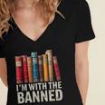 Support Banned Books Freedom I'm With The Banned Women's Jersey Short Sleeve Deep V-Neck Tshirt Support Banned Books Freedom I'm With The Banned Women's Jersey Short Sleeve Deep V-Neck Tshirt