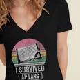 I Survived AP Lang Retro Book Graphic Women's Jersey Short Sleeve Deep V-Neck Tshirt I Survived AP Lang Retro Book Graphic Women's Jersey Short Sleeve Deep V-Neck Tshirt