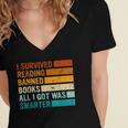 I Survived Reading Banned Books All I Got Was Smarter Women's Jersey Short Sleeve Deep V-Neck Tshirt