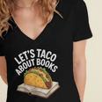 Taco Books Mexican Reading Teacher Book Lovers Bookish Women's Jersey Short Sleeve Deep V-Neck Tshirt Taco Books Mexican Reading Teacher Book Lovers Bookish Women's Jersey Short Sleeve Deep V-Neck Tshirt