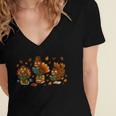 Teacher Fall Thanksgiving Turkey Reading Books Lovers Women's Jersey Short Sleeve Deep V-Neck Tshirt Teacher Fall Thanksgiving Turkey Reading Books Lovers Women's Jersey Short Sleeve Deep V-Neck Tshirt