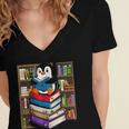 Teacher Librarian Kawaii Penguin Book Lover Penguin Women's Jersey Short Sleeve Deep V-Neck Tshirt Teacher Librarian Kawaii Penguin Book Lover Penguin Women's Jersey Short Sleeve Deep V-Neck Tshirt