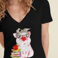 Teacher Pig Cute Farm Animal Book Lover School Student For Men Women Kids Women's Jersey Short Sleeve Deep V-Neck Tshirt Teacher Pig Cute Farm Animal Book Lover School Student For Men Women Kids Women's Jersey Short Sleeve Deep V-Neck Tshirt