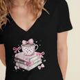 Teacher Valentine's Day All Booked For Valentines Reading Women's Jersey Short Sleeve Deep V-Neck Tshirt Teacher Valentine's Day All Booked For Valentines Reading Women's Jersey Short Sleeve Deep V-Neck Tshirt