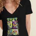 Teenage Mutant Ninja Turtles Retro Neon Comic Book Panels Women's Jersey Short Sleeve Deep V-Neck Tshirt Teenage Mutant Ninja Turtles Retro Neon Comic Book Panels Women's Jersey Short Sleeve Deep V-Neck Tshirt