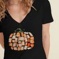 Thanksgiving Fall Books Pumpkins Vintage Library Teacher Kid Women's Jersey Short Sleeve Deep V-Neck Tshirt Thanksgiving Fall Books Pumpkins Vintage Library Teacher Kid Women's Jersey Short Sleeve Deep V-Neck Tshirt
