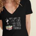 That's What I Do I Pet Cat I Read Books Tuxedo Cat Bookworm Women's Jersey Short Sleeve Deep V-Neck Tshirt That's What I Do I Pet Cat I Read Books Tuxedo Cat Bookworm Women's Jersey Short Sleeve Deep V-Neck Tshirt