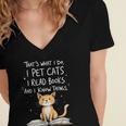 That's What I Do I Pet Cats I Read Books And I Know Things Women's Jersey Short Sleeve Deep V-Neck Tshirt That's What I Do I Pet Cats I Read Books And I Know Things Women's Jersey Short Sleeve Deep V-Neck Tshirt