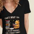 That's What I Do I Read Books And Forget Things Love Books Women's Jersey Short Sleeve Deep V-Neck Tshirt