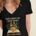 Thats What I Do I Read Books And I Know Things Reading Women's Jersey Short Sleeve Deep V-Neck Tshirt