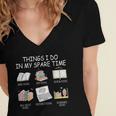 Things I Do In My Spare Time Read Books Buy Books Women's Jersey Short Sleeve Deep V-Neck Tshirt