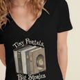 Tiny Portals Big Stories Book Nook Fantasy Gateway Women's Jersey Short Sleeve Deep V-Neck Tshirt
