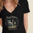 Tired Moms Book Club Coffee Chaos And Chapters Women's Jersey Short Sleeve Deep V-Neck Tshirt
