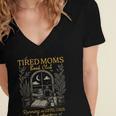 Tired Moms Book Club Running On Coffee Chaos And Chapters Women's Jersey Short Sleeve Deep V-Neck Tshirt