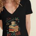 Tis The Season To Be Bookish Christmas Seasons Book Readings Women's Jersey Short Sleeve Deep V-Neck Tshirt Tis The Season To Be Bookish Christmas Seasons Book Readings Women's Jersey Short Sleeve Deep V-Neck Tshirt