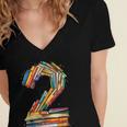 Toddler 2nd Birthday Books Themed 2 Year Old Boys Kids Girls Women's Jersey Short Sleeve Deep V-Neck Tshirt