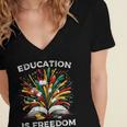 History Book Education Freedom Teacher Women Men Kids Women's Jersey Short Sleeve Deep V-Neck Tshirt